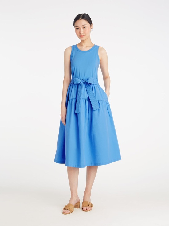 Draper James Dresses & Skirts - Draper James Lila Mixed Media Dress in Light Blue